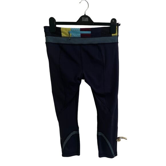 Lululemon Run Inspire Crop II Sz 6 Inkwell Pow Stripe Split Pea Power Luxtreme - Picture 10 of 10